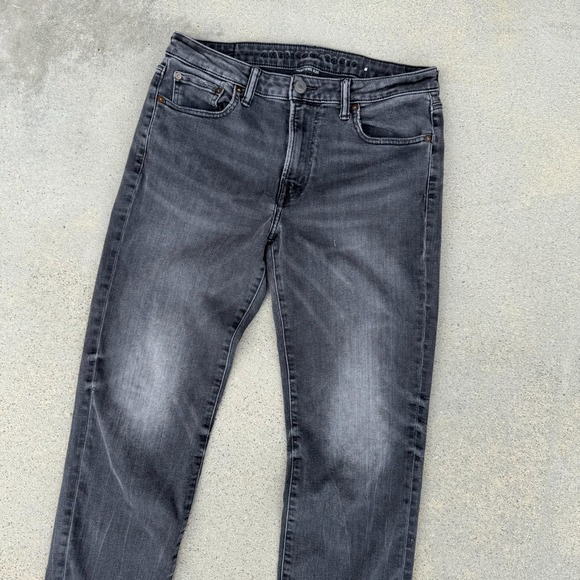 American Eagle Jeans Men Black 33x32 Straight Next Level Flex Stretch Denim - Picture 2 of 11